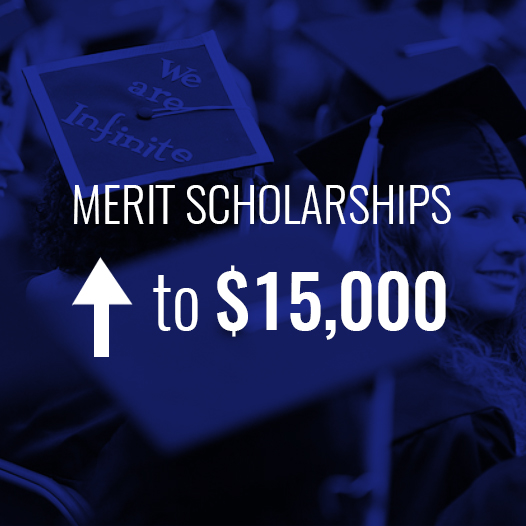 Merit scholarships up to $15,000