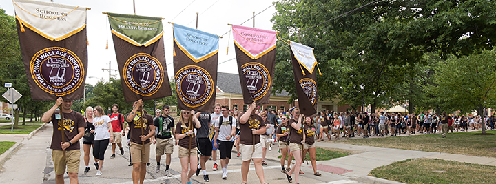 08-22-Week-of-Welcome Photo of students marching for Convocation 2016