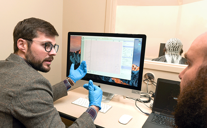 Image of Dr. Patrick Ledwidge in BW Cognitive Communication Lab