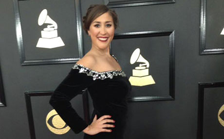 Felicia Rojas at the 2017 Grammys