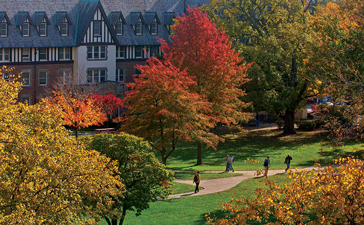 Baldwin Wallace University north campus trees in autumn