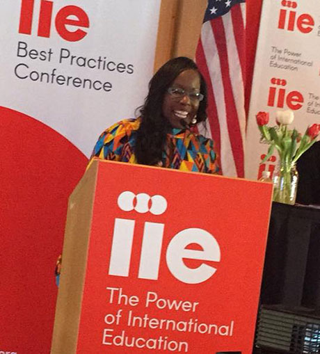 Chisomo Selemani presents at the IIE conference