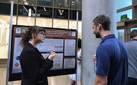 Photo of Lauren Kasper presenting her research at a Vanderbilt University 