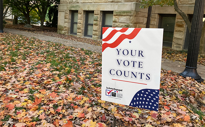 Your vote counts sign