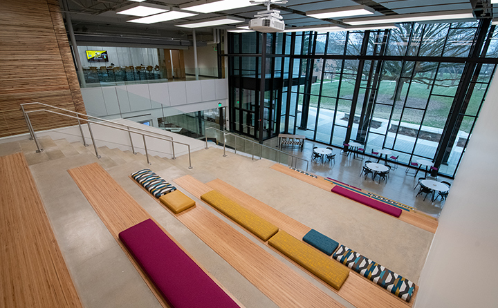 Baldwin Wallace Knowlton Center atrium and forum staircase