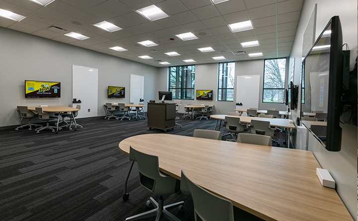 Baldwin Wallace University Knowlton Center tech-enhanced, flexible classroom
