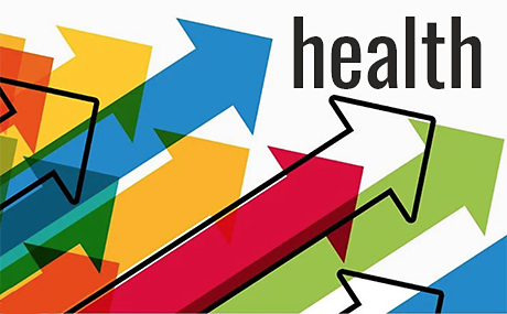 graphic that has arrows pointing to the word "health"