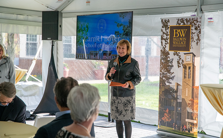 Agnes Dover, BW Board of Trustees chair, noted the perseverance, tenacity, dedication, commitment and generosity of both men. “Their generosity inspires us to do the same,” Dover told the crowd. “We a