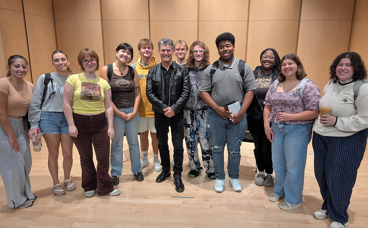 BW student with Greg Harris of Rock Hall