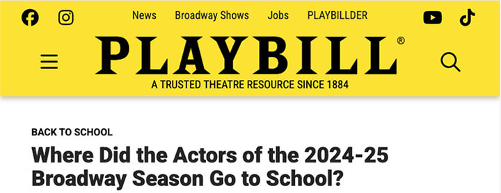Playbill headline
