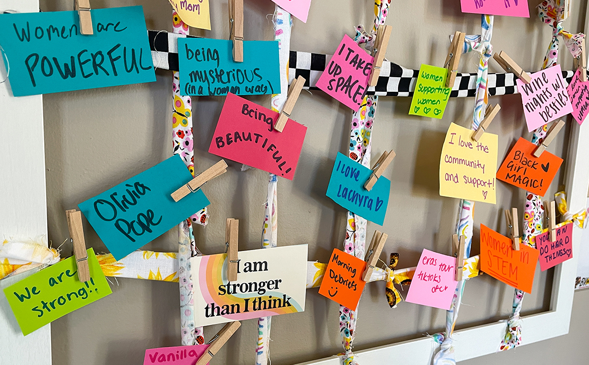 Empowerment board at BW Women's Center