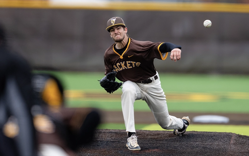 The Yellow Jackets baseball team in action this spring.