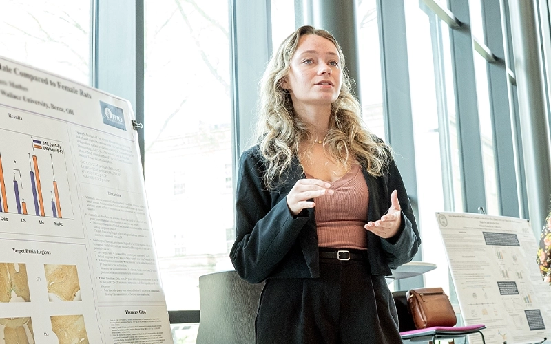 A BW student presents at the Ovation festival.