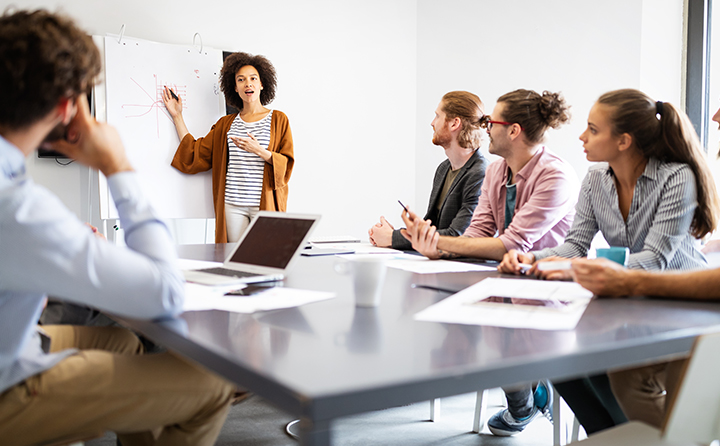 photo of graduate business students in a course