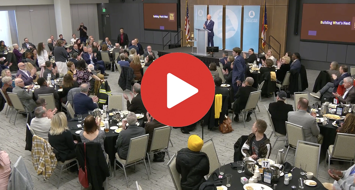 President Lee Fisher speaking at the City Club of Cleveland.