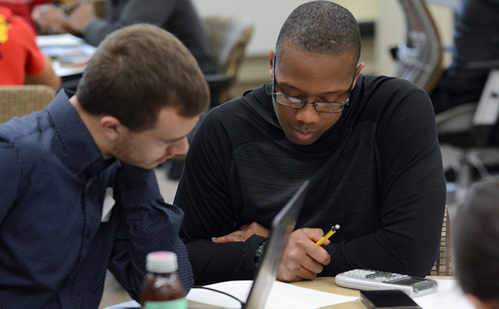 BW students studying math