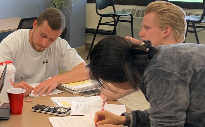 BW students studying math