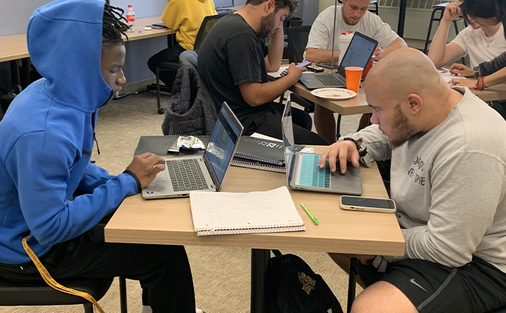BW students studying math