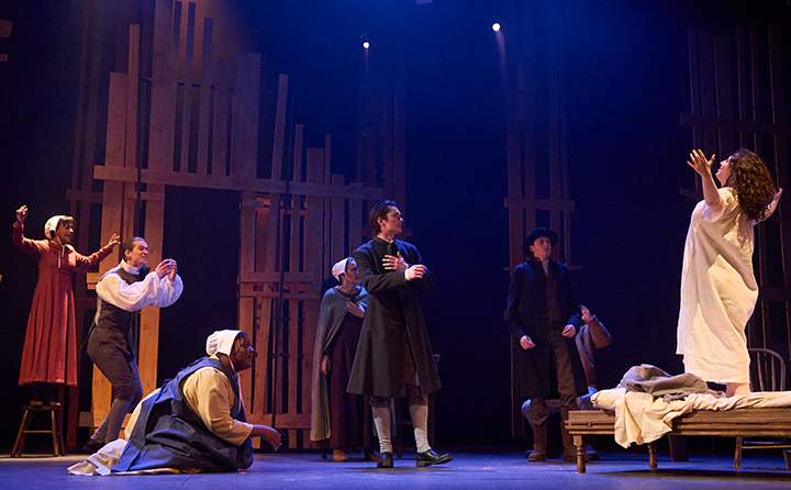 BW students performing in The Crucible