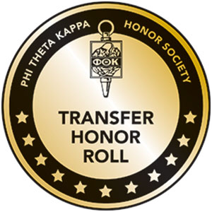 Phi Theta Kappa Honor Society Transfer Honor Roll badge image