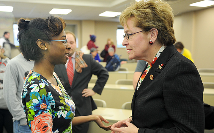 photo: Marcy Kaptur with BW student