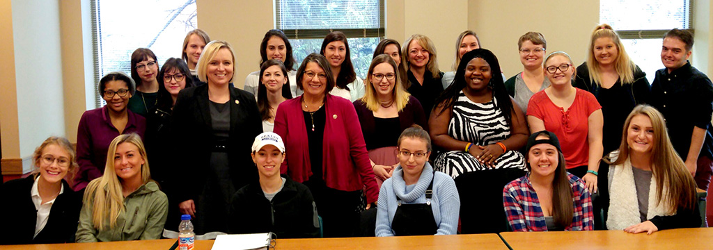 BW students met with Judge Deanna O'Donnell and State Representatives Nickie Antonio and Sarah LaTourette.