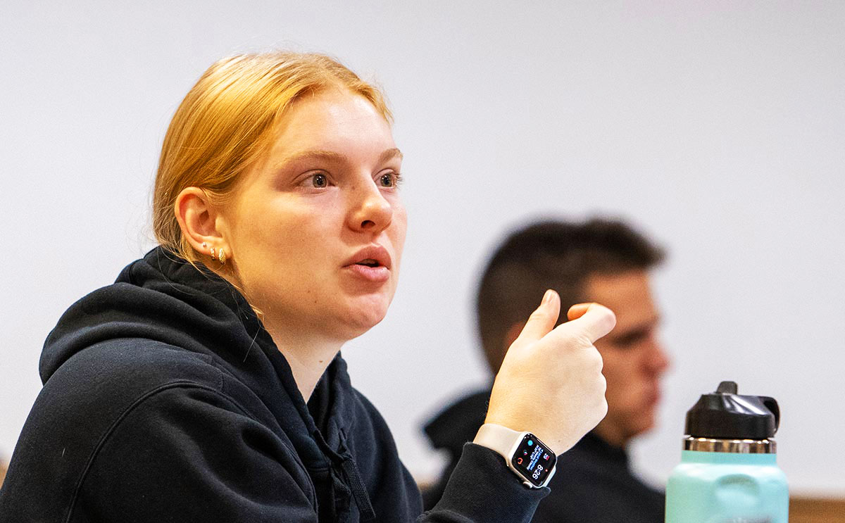 BW student talking in class