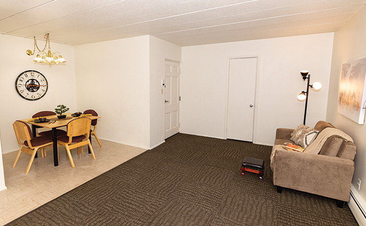 photo of apartment living room and dining room