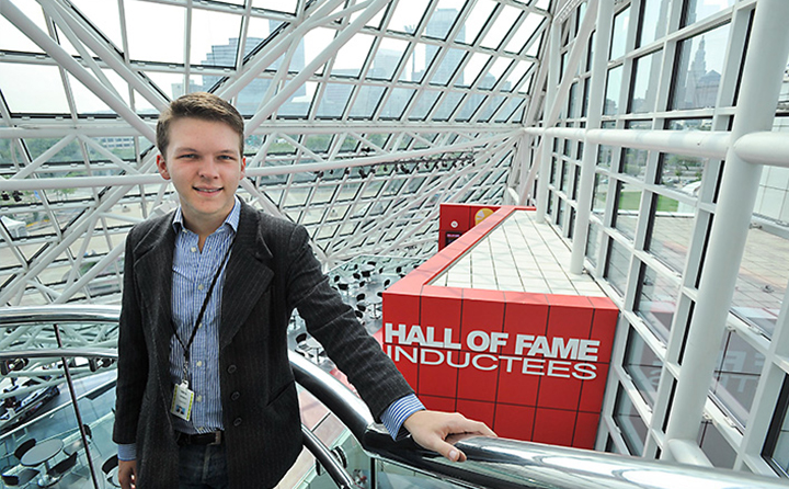 Photo of student inside Rock and Roll Hall of Fame