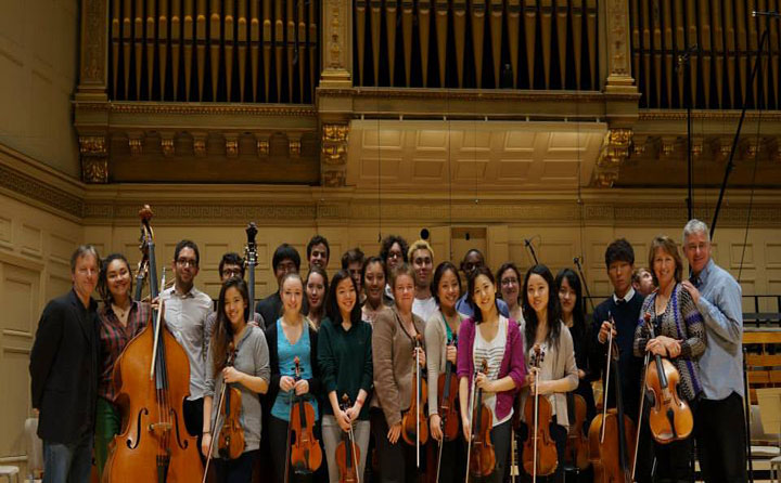 Photo of Deborah Barrett Price with CMC at Boston Symphony Hall