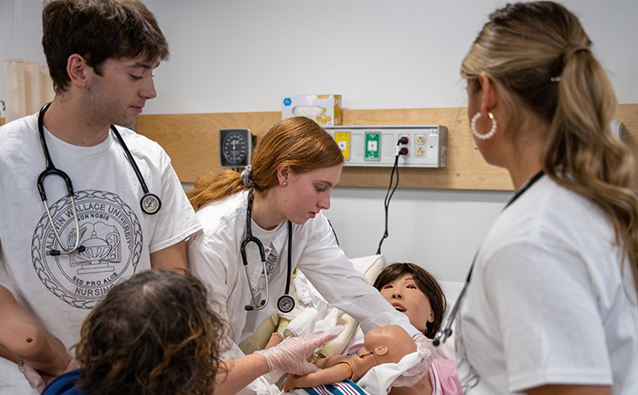 BW Nursing Students with Childbirth Simulator