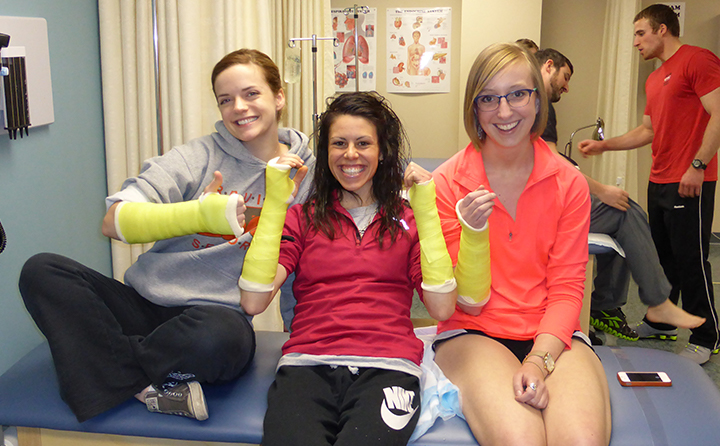 PA students showing off casts