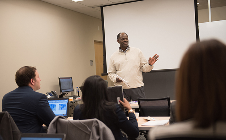 BW professor leading a lecture