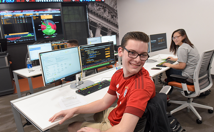 Photo of students at computer desks