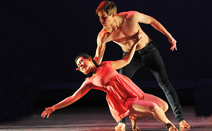 Photo of two dancers performing