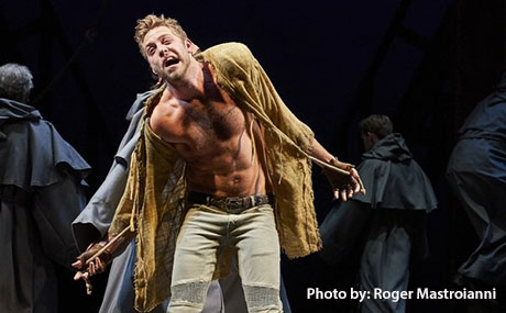 Broadway's Corey Mach '10 as Quasimodo in Hunchback of Notre Dame