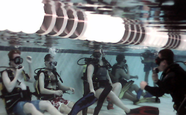 During NASA diving exercises, BW students logged a record time during a challenge to build a PVC cube underwater that was intended to simulate an airlock.