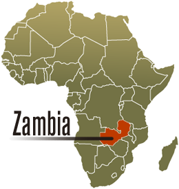 Map of Africa and Zambia