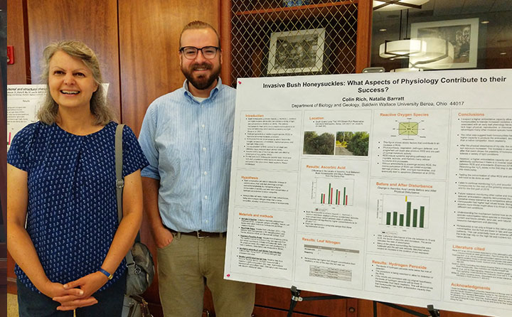 Colin Rich (r) with his faculty advisor and research mentor, Dr. Natalie Barratt (l)