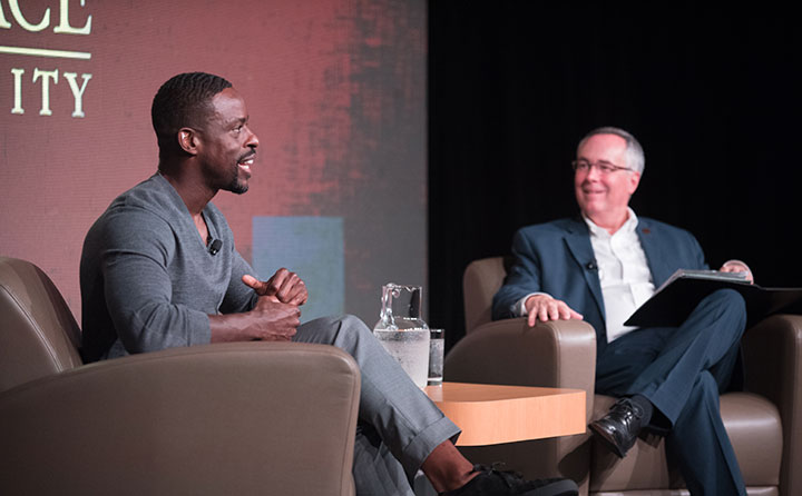 Sterling K. Brown and BW President Bob Helmer