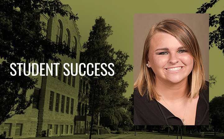 Graphic of Alumni Success with headshot of BW alumna Maddie Ziccardi