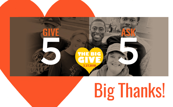 Graphic saying Big Thanks for The Big Give