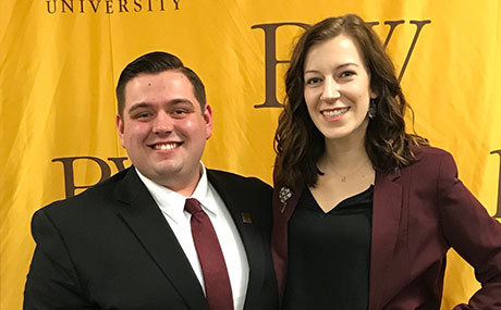 Photo of Andrew Henthorn and Allyson Crays, BW's 2018 student body vice president and president