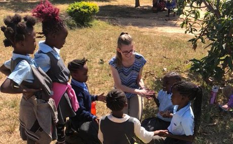 Photo of student on the speech-language pathology in Zambia trip