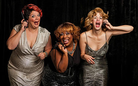 Sheffia Randall Dooley (center) and “Loush Sisters” co-creators and co-stars Beth Wood (left) and Liz Conway (right) performa at Cleveland Public Theatre.