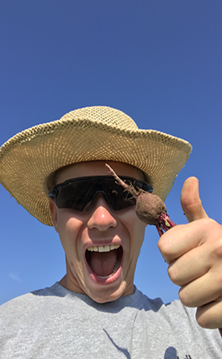 Jon Mays on Kreher Family farm with beet