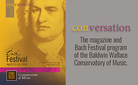 Graphic featuring Bach Magazine cover