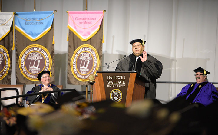 Dr. Akram Boutros, President and CEO of MetroHealth, delivered an inspiring BW Commencement address on "Choices."