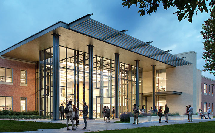 Artist's rendering of the future home of BW’s mathematics, computer science, engineering and physics programs programs, the Austin E. Knowlton STEM Center.