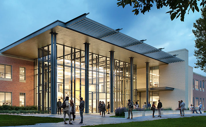 Artist's rendering of the future home of BW’s mathematics, computer science, engineering and physics programs programs, The Austin E. Knowlton STEM Center, opening in January 2021.